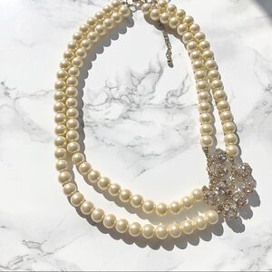 2/$20 PEARL Crystal Double Layer Necklace